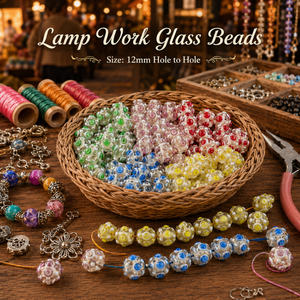 Perles en verre soufflé et en cristal multicolores faites à la main, perles décoratives rondes de 12 mm pour la fabrication de bijoux, fournitures de perlage, bricolage créatif - Product Image 4