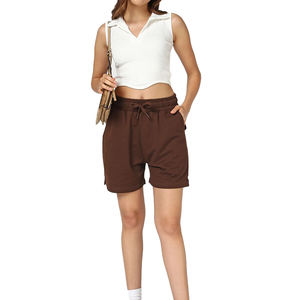 Shorts de Felpa Francesa de Algodón Hechos a Medida, Corte Holgado, Cintura Elástica, Transpirables, para Entrenamiento, Casual y Running, Shorts Cortos de Verano para Mujer - Product Image 3