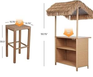 Meubles de comptoir de bar en bambou pour la plage - Résistant à l'eau, écologique, utilisation commerciale, matériau en bois - Product Image 6