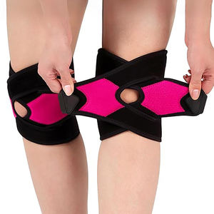 Genouillère élégante rose et noire avec design géométrique unique et rotule ouverte pour femmes, sport, fitness, santé - Product Image 2