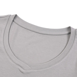 Camiseta de Manga Corta para Hombre, Cuello Redondo, Color Gris, Corte Regular, Informal, Tejido de Punto, Diseño Liso - Product Image 5