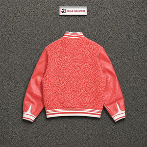Blouson universitaire moderne en corail pour homme – Style streetwear, quotidien, universitaire, haute qualité, coupe bomber, mode urbaine - Product Image 6