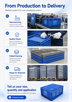 Caisses en plastique pliables UGET pour le stockage de pièces automobiles, bacs logistiques retournables, conteneurs d'emballage industriels empilables