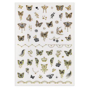 Pegatina Decorativa Autoadhesiva 3D con Estampado Dorado de Material PE con Patrón de Mariposa (ND-1901~1902) - Product Image 5