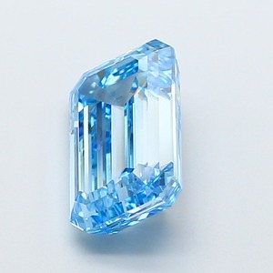 Diamante de laboratorio CVD azul intenso de corte esmeralda de 5.03 ct, VS2, pulido excelente, piedra preciosa azul rara para joyería de compromiso fina personalizada. - Product Image 3