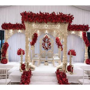 Mandap Tradicional Indio del Norte para Bodas Grandes de la India Gujarati, Decoración de Boda de Madera Tratada, Conjunto de Mandap Cuadrado para Reino Unido/EE. UU. - Product Image 1