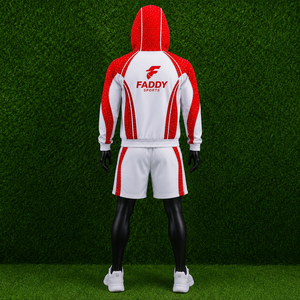 Wholesale Custom <b>Mens</b> Nylon Sports Tracksuit Hooded Jacket and <b>Shorts</b> Set Activewear OEM - Product Image 3