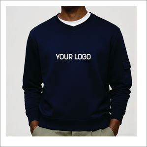 เสื้อสเวตเชิ้ตผ้าฝ้ายคุณภาพพรีเมียมทรงโอเวอร์ไซส์สำหรับผู้ชาย ปักลายตามสั่ง ทรงหลวม สวมใส่สบาย คุณภาพสูง - Product Image 4