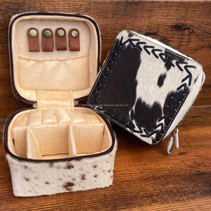 Factory Hot Selling Stock Cowhide Leather Jewelry Box Ring Earring Necklace Boxes Organized Ornament Customized Storage Cases - Product Image 2