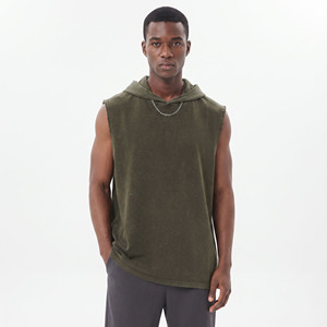Camiseta sin mangas con capucha para hombre, informal, deportiva, para gimnasio, con logo personalizado, ropa deportiva OEM - Product Image 6