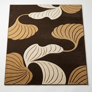 Alfombra con Diseño de Hojas Marrones, Alfombra Contemporánea de Patchwork para Sala de Estar, Dormitorio, Entrada - Product Image 1