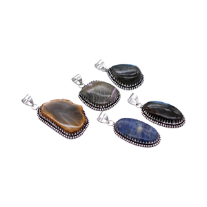 Nuevo Vintage 5 uds collares de moda para mujer mezcla de piedras preciosas colgantes latón tema cristiano caliente EBay tendencia mezcla lote a granel PP 25 - Product Image 1