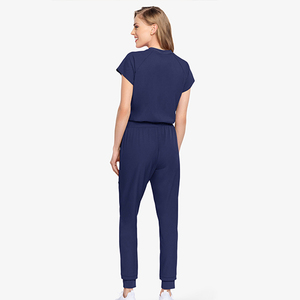 Offre Spéciale – Tenue d'Infirmière Femme Personnalisée, Manches Courtes, Col Rond, Coupe Ajustée, Multi-Poches, Extensible, Fermeture Éclair Intégrale, Tissu Épais - Product Image 3