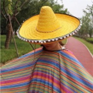 Handmade Mexican <b>Straw</b> <b>Hat</b> for Summer Beach and Festival Party Use - Product Image 3