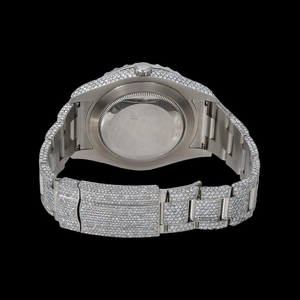 Reloj de Buceo de Lujo para Hombre, de Acero Inoxidable y Moissanita, con Resistencia al Agua de 10 Bares, Correa Plateada - Product Image 4