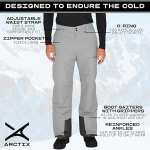 Pantalones de Esquí Impermeables Grises para Hombre con Refuerzo Inferior Negro, Cierre de Botones, Resistencia al Agua de 10,000 mm, Ropa para Exteriores - Product Image 3