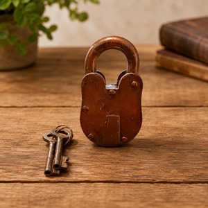 Cadenas en laiton de style Art déco vintage Shubham avec 2 clés, serrure décorative artisanale pour porte extérieure - Product Image 4