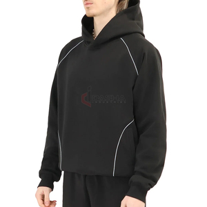 Sweat à capuche vintage épais en molleton bouclette 100 % coton de haute qualité pour homme, coupe oversize, personnalisable avec logo, respectueux de l'environnement - Product Image 4