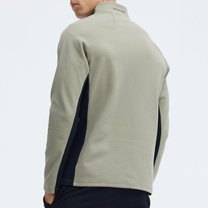 Men's <b>Black</b> Full-Zip <b>Fleece</b> <b>Jacket</b> Color Blocking Sporty Stand Collar Polyester Long Sleeve Breathable Autumn Wear - Product Image 3