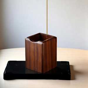 Handmade Acacia Wood Eco-Friendly Durable Aromatherapy Incense Burner <b>Holder</b> with Metal <b>Rod</b> for Bedroom Living Room and Office - Product Image 4