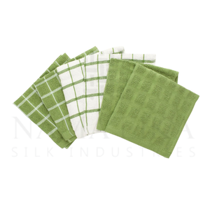 Cotton <b>Towel</b> Set Square Check ered Pattern Skin-Friendly Home Use Woven Pl ain Style <b>White</b> <b>Towels</b> - Product Image 6