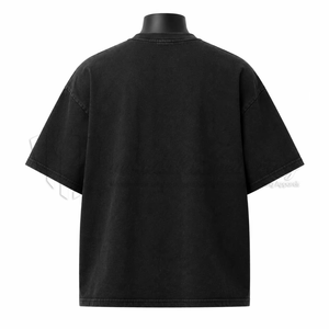 Blessed Print Men's T-Shirt O-Neck Short Sleeve Regular Fit Streetwear 100% Cotton Jersey Washed Front <b>Logo</b> Black 240g - Product Image 3