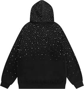 Sudadera con Capucha Personalizada para Hombre, con Logotipo Personalizado en Pedrería, Teñida, de Poliéster, Manga Larga, Forrada, de Secado Rápido - Product Image 2