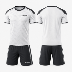 Maillots de football à manches courtes respirants, dernier design, 100% polyester, logo personnalisé par sublimation, tenue de club de football - Product Image 1