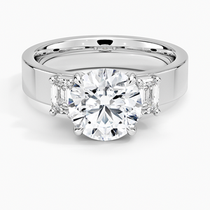 High Polish 925 Sterling Silver Three Stone <b>Diamond</b> <b>Ring</b> Elegant Fine Jewelry Bridal Engagement Wedding Anniversary Collection - Product Image 4