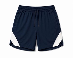 Shorts de sport pour hommes, panneaux latéraux blancs, fermeture à cordon, séchage rapide, respirant, tissu polyester, logo avant, fermetures éclair, décontracté, sport - Product Image 5