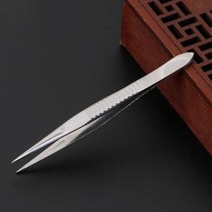 Stainless Steel Eyebrow Hair Tweezers Professional Eyebrow Hair Removal Fake Eyelash Tweezer Acne Needle <b>Clip</b> Flat Tip Tool - Product Image 5
