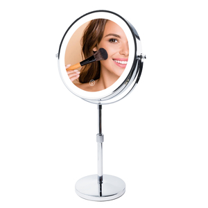 Espejo de Maquillaje LED Profesional de 8 Pulgadas con Batería de 5000 mAh, Espejo de Maquillaje de Doble Cara con Aumento de 1X/10X, Espejo con 3 Colores de Luz Atenuables - Product Image 1