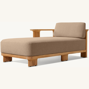 Modern Style Solid Teak Wood Sun Lounger Furniture for Outdoor Use in Garden Beach Hotel Villa Park Durable Eco-friendly Design - Product Image 2