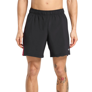 Shorts de sport pour homme 7 pouces coupe ajustée respirants pour l'entraînement, la course et le fitness Noir Conditioning Rouge - Product Image 1