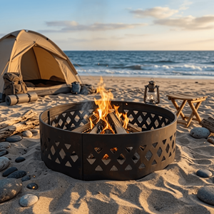 Outdoor <b>Fire</b> Ring Steel Wood Burning <b>Fire</b> <b>Pit</b> Wildlife Laser Cut Decorative Campfire <b>Pit</b> for Backyard Garden <b>Camping</b> BBQ FR007 - Product Image 3