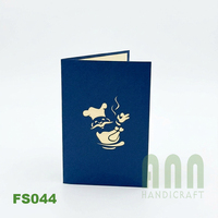 ANN HANDICRAFT - Tarjeta de Agradecimiento 3D Pop-Up de Alta Calidad, Impresa Personalizada, con Diseño de Chef de Cocina y Pollo, Hecha a Mano para Acción de Gracias