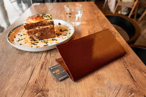Classy Genuine Leather Heavy Duty Restaurant Bill Holder Custom Brand Logo Luxury Guest Check Presenter Waiter Order Tray - Product Image 5