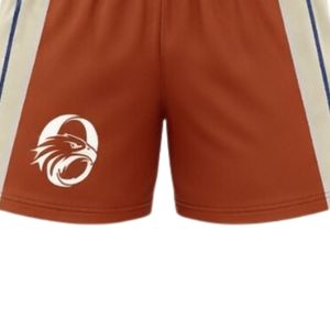 Shorts de netball unisexe blanc rouille sublimés en polyester légers pour l'entraînement sportif et les performances d'équipe - Product Image 6