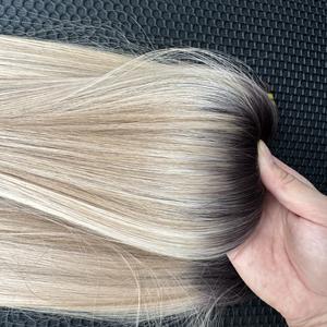 Precio al por mayor 100% Raw Virgin Vietnamese Human Lace Wig Weft Straight Ombre Ash Color Super Double Drawn Extensiones de cabello - Product Image 5