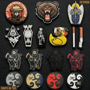 Patch en silicone PVC souple en gros, badge logo en caoutchouc surélevé personnalisé pour vêtements, sacs, casquettes, uniformes, accessoires d'extérieur - Product Image 5