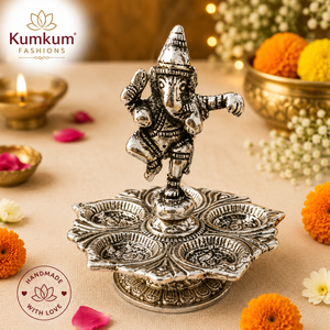 Dancing Lord Ganesha Handmade 5.5 Inch Candle <b>Stand</b> Festive Wedding Favor Return Gift Home Decoration Pooja Item Temple Decor - Product Image 2