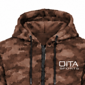 Dark Brown Camo <b>Tracksuit</b> Unisex Zip Up Hooded Jacket Jogger Pants Set Custom <b>Camouflage</b> Athletic Casual Sportswear Outfit - Product Image 5