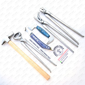 Kit de herramientas para herradores, martillo para herrar caballos, pinzas para pezuñas, extractor de uñas, cuchillo para recortar pezuñas, cortador de remaches, herramientas de amortiguación para caballos - Product Image 1