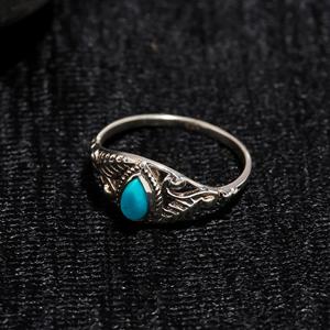Unique Turquoise Gemstone <b>Ring</b> 925 Solid <b>Sterling</b> <b>Silver</b> <b>Ring</b> Customized Natural Gemstone <b>Adjustable</b> Bezel Water Drop Pear Cut - Product Image 3