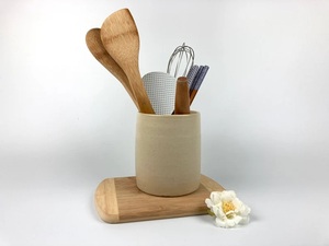Portautensilios de Cerámica de Arcilla Natural, Acabado Mate Minimalista, Resistente a Altas Temperaturas, Organizador de Almacenamiento para Encimera de Cocina - Product Image 3