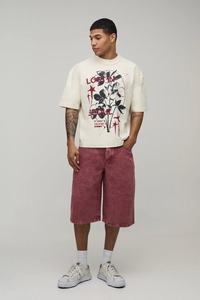 mens drop shoulder oversized <b>tshirt</b> boxy fit loose heavy cotton streetwear <b>tshirt</b> custom printing supplier - Product Image 4