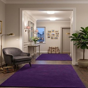 Deep Purple Solid Area Rug Modern Plush 14mm Thiknes Wool Carpet Luxury Handmade Minimalist Living Room Bedroom Decor <b>Floor</b> Rug - Product Image 3