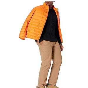 Men's Lightweight Canvas <b>Puffer</b> <b>Jacket</b> Winter Warm <b>Cropped</b> Parka with Thicken Padding - Product Image 2