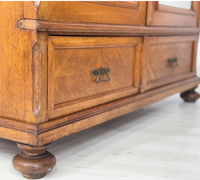 Armoire contemporaine en bois de manguier massif faite à la main avec portes coulissantes, 4 étagères et 4 tiroirs - Meuble de rangement pour chambre à coucher