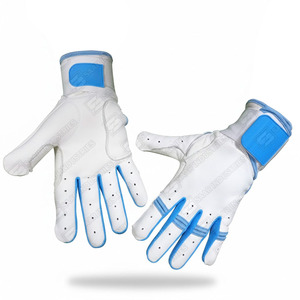 Gants de baseball en cuir bleu et blanc sur mesure professionnels manchette longue avec caractéristique réglable nouvelle conception gants de frappe - Product Image 5